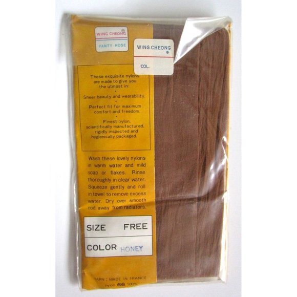 Vintage Panty Hose Wing Cheong Coll. Honey Super Stretch - Made France 66% Nylon - Picture 2 of 6